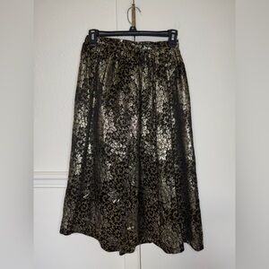 Albert Nipon Black and Gold A-Line Skirt 6